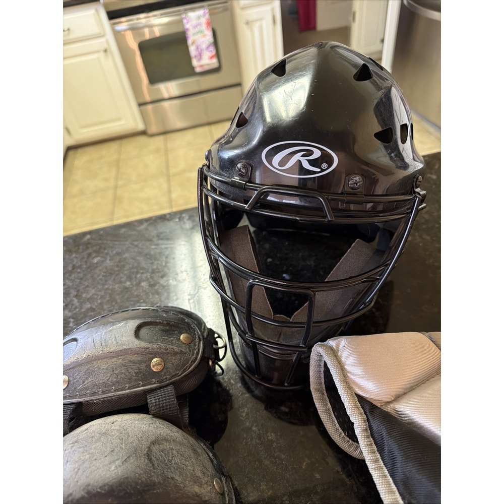 Easton Catchers Gear Baseball Youth Sz 12.75-13" Age 9-12 Rawlings Helmet Chest - Picture 4 of 16